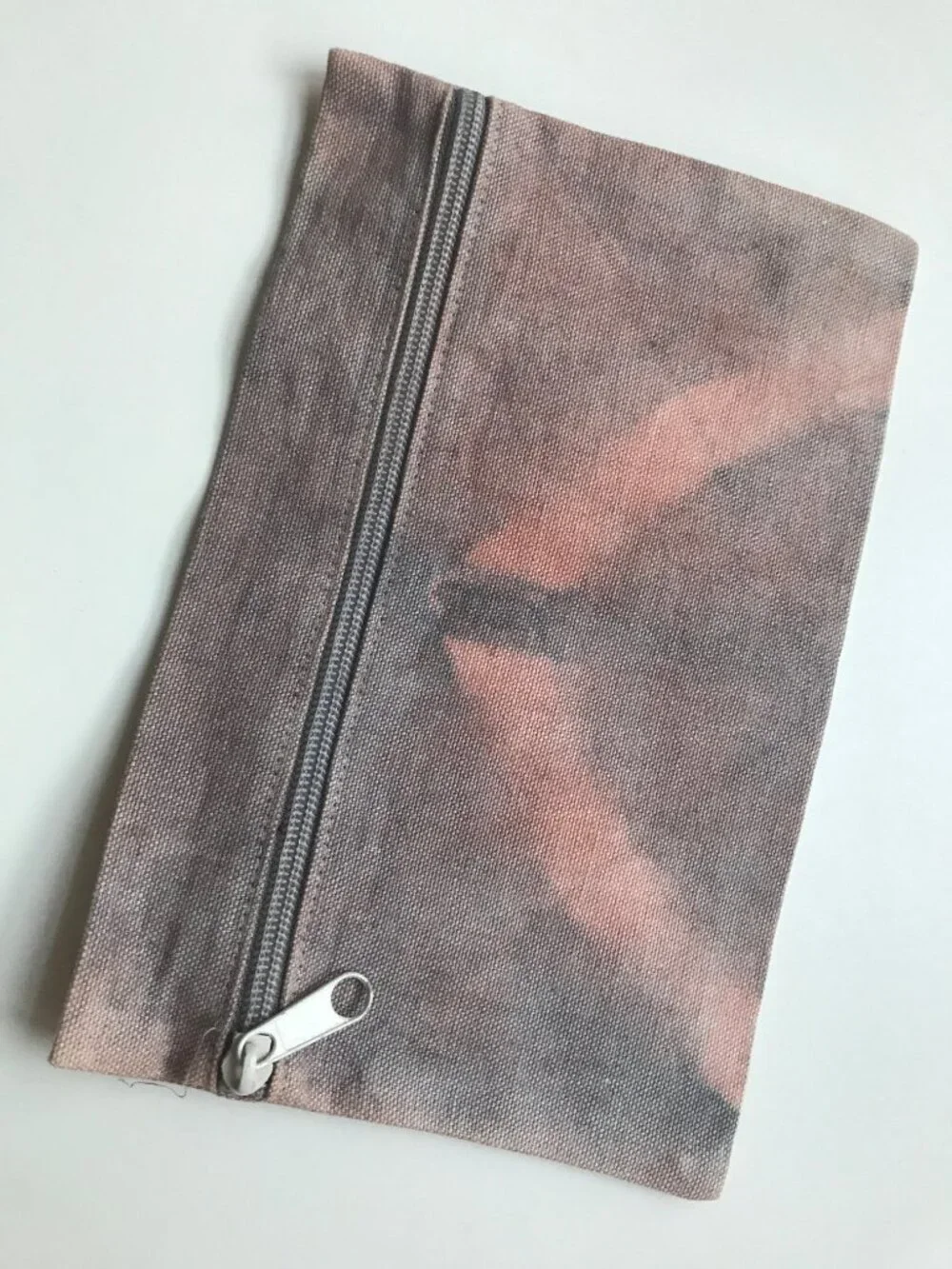 NWT Handmade Shibori Tie Dyed Zipper Pouch: Cotton Canvas Travel Bag